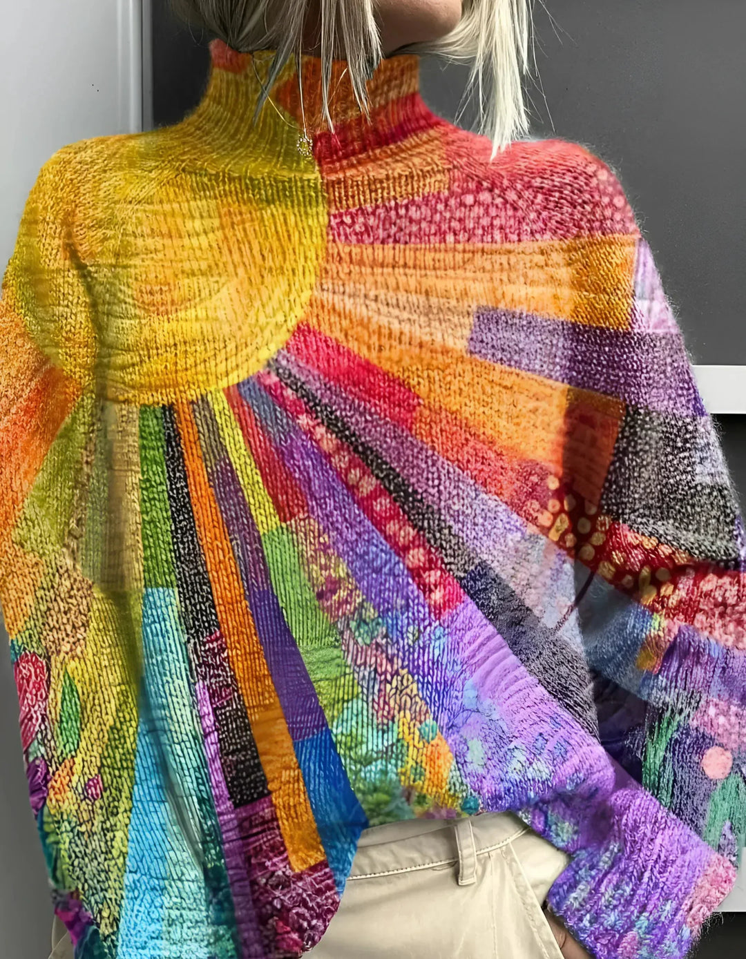 Wrenley | Vibrant and Colorful Turtleneck Sweater
