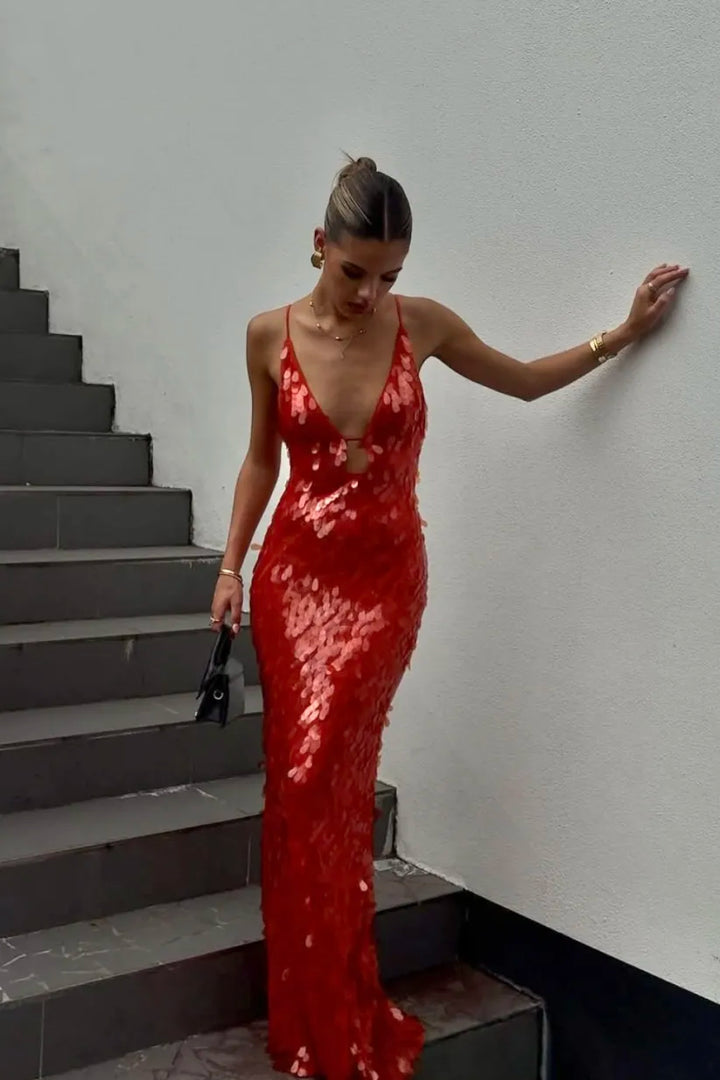 Kalea - Backless Sequin Glitter Dress