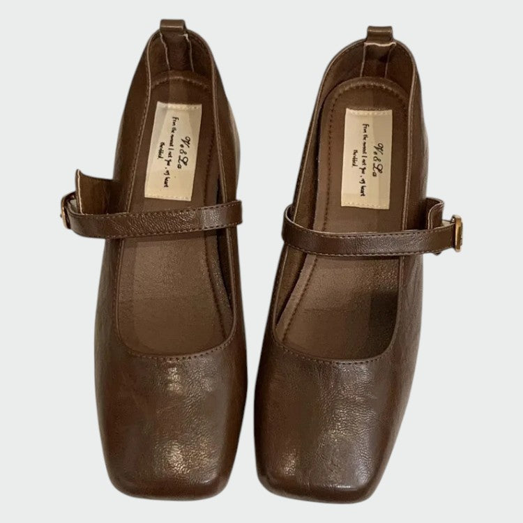 Olivia – Square Tip High Heeled Mary Jane Shoes