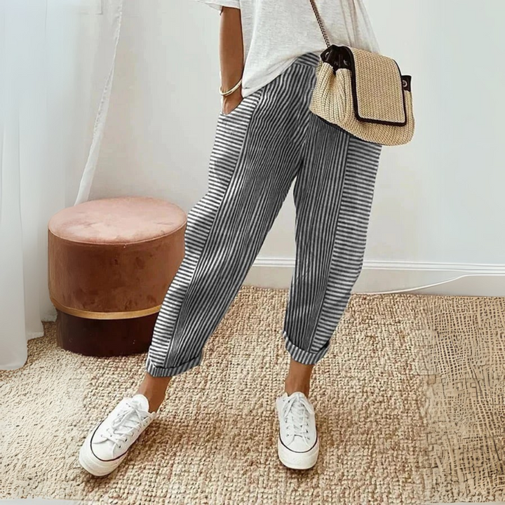 Harper – Striped Casual Linen Trousers