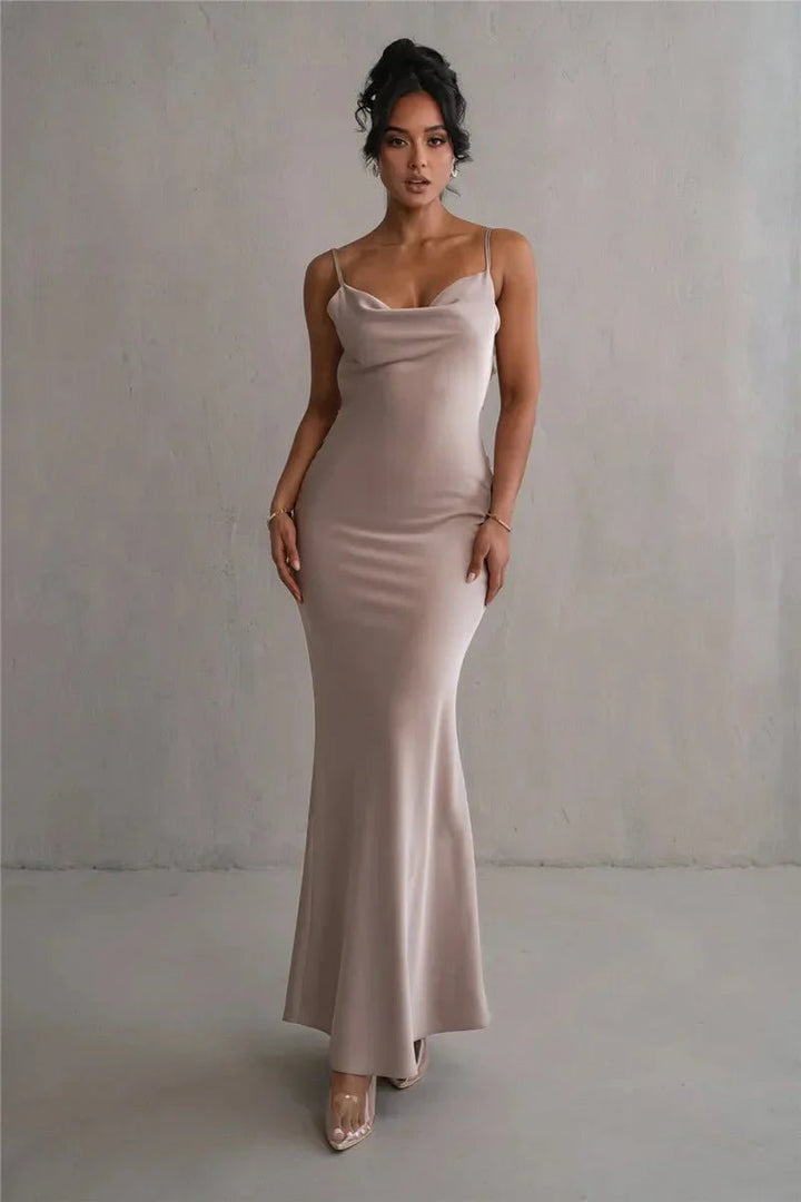 Nina™ Luxurious Silk Party Dress with Ruffles