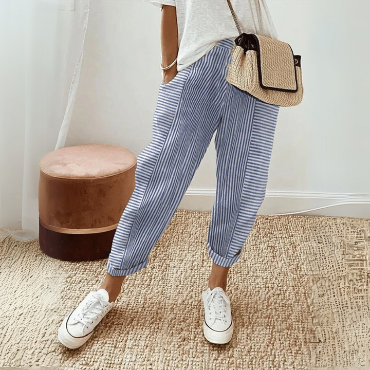 Harper – Striped Casual Linen Trousers