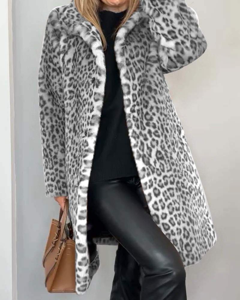 Velma | Leopard Print Soft Long Coat