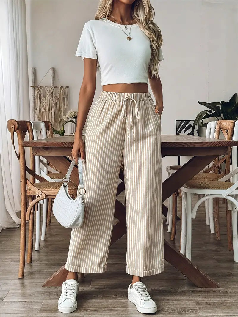 Harper Bay-Striped Trousers