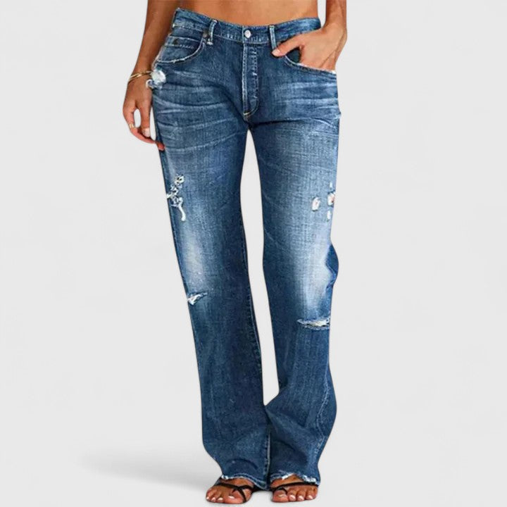 Molly | Distressed Wide-Leg Jeans