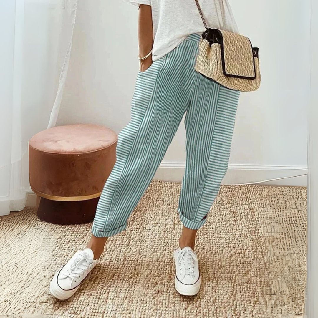 Harper – Striped Casual Linen Trousers