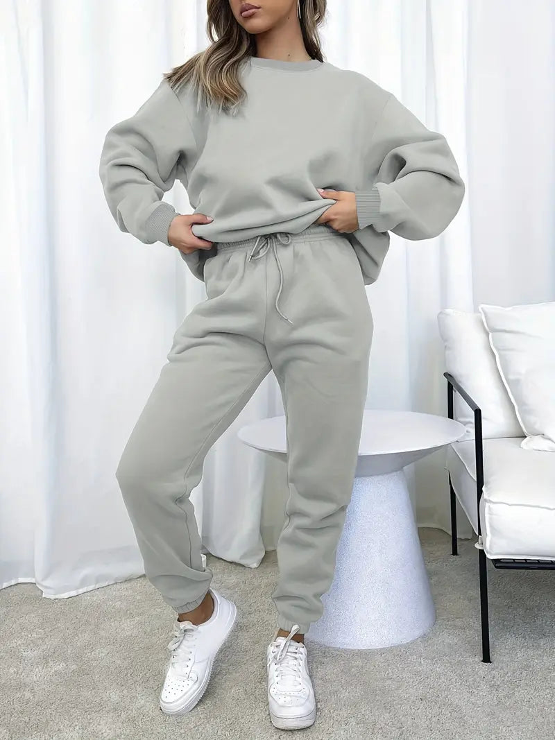 Olive | Relaxed Fit Sweatshirt & Jogger Set