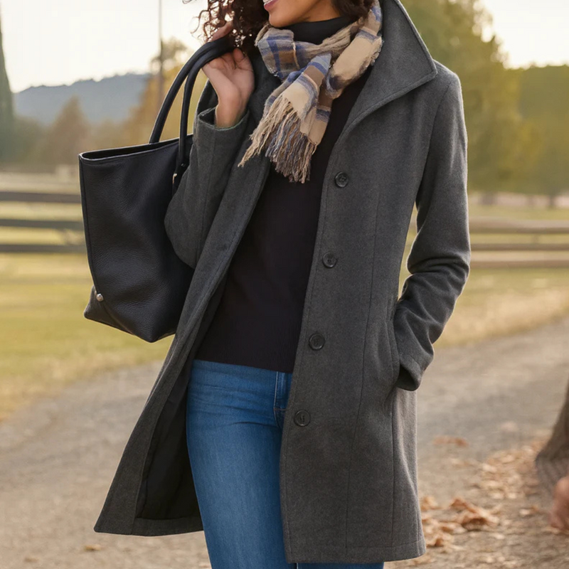 Reese | Long Sleeve Button Up Coat
