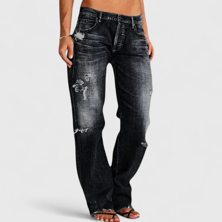 Molly | Distressed Wide-Leg Jeans