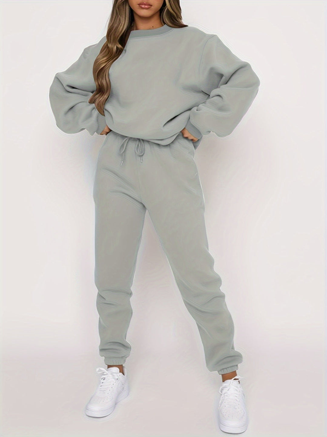 Olive | Relaxed Fit Sweatshirt & Jogger Set