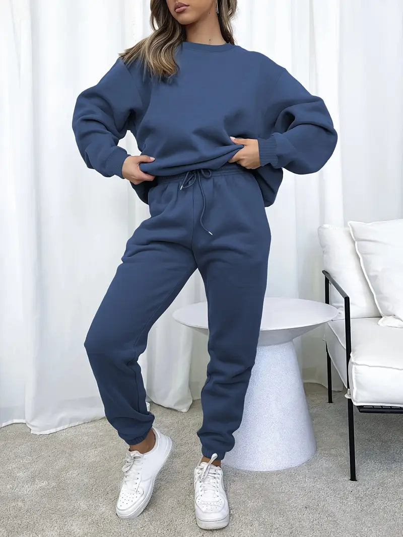 Olive | Relaxed Fit Sweatshirt & Jogger Set