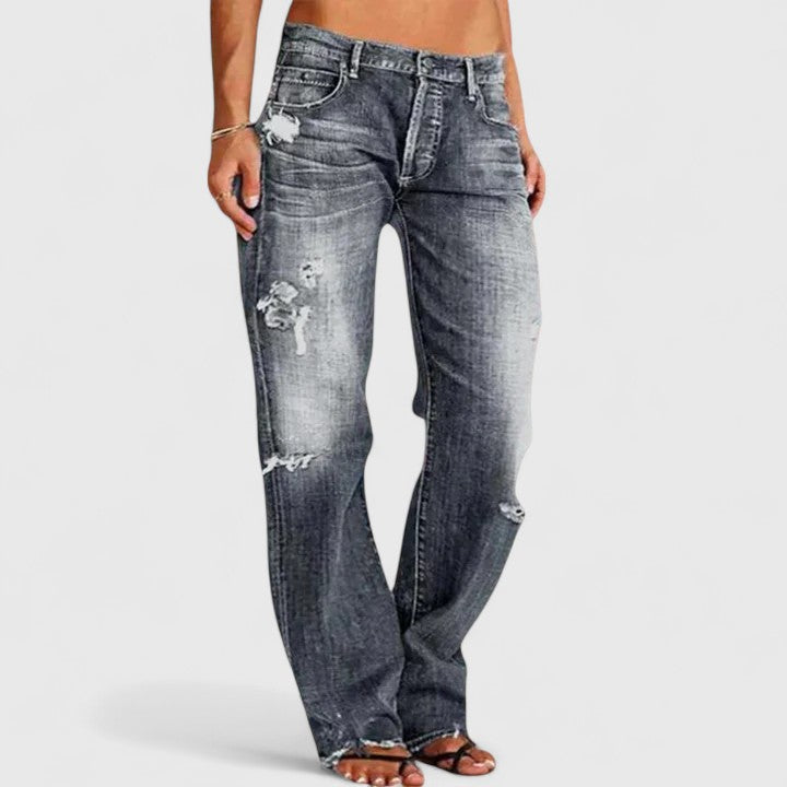 Molly | Distressed Wide-Leg Jeans
