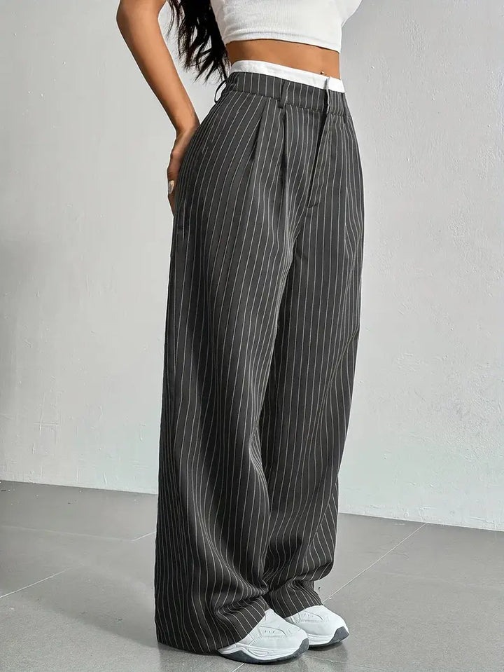 Vienna-Pinstripe Tailored Trousers