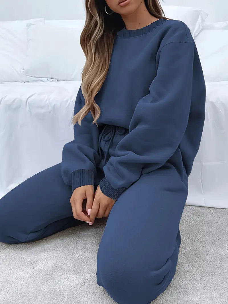Olive | Relaxed Fit Sweatshirt & Jogger Set