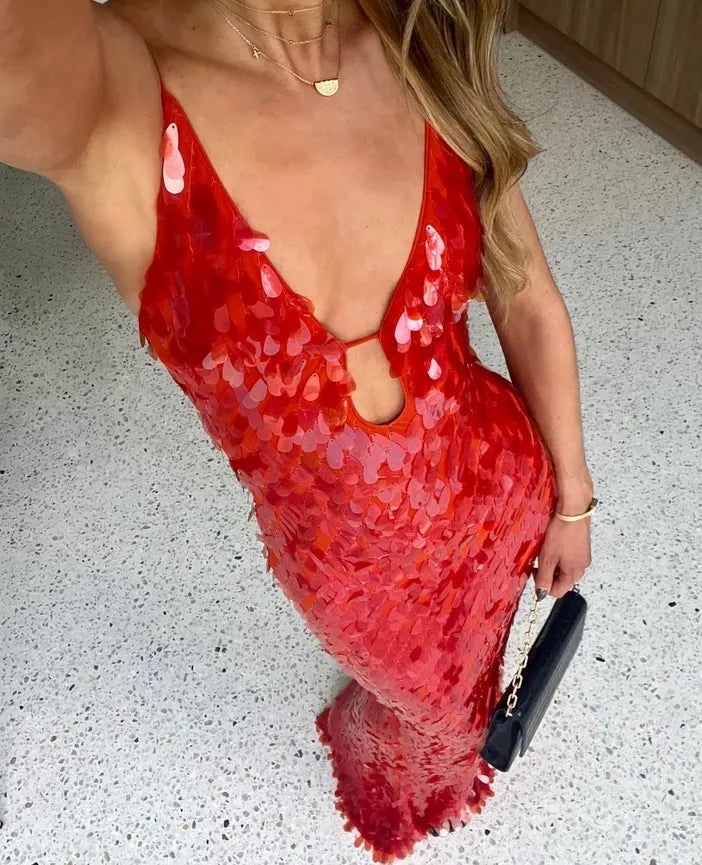 Kalea - Backless Sequin Glitter Dress