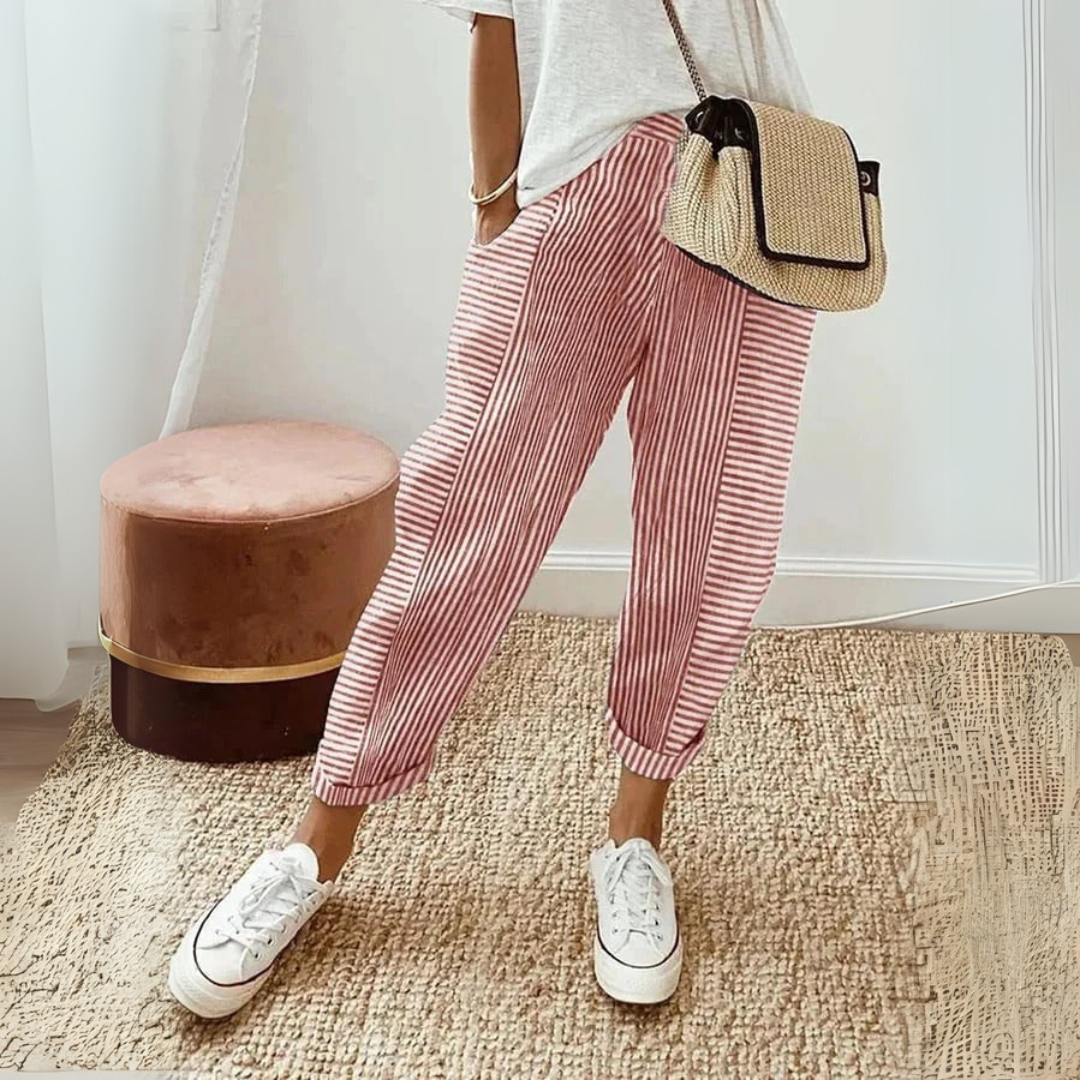 Harper – Striped Casual Linen Trousers