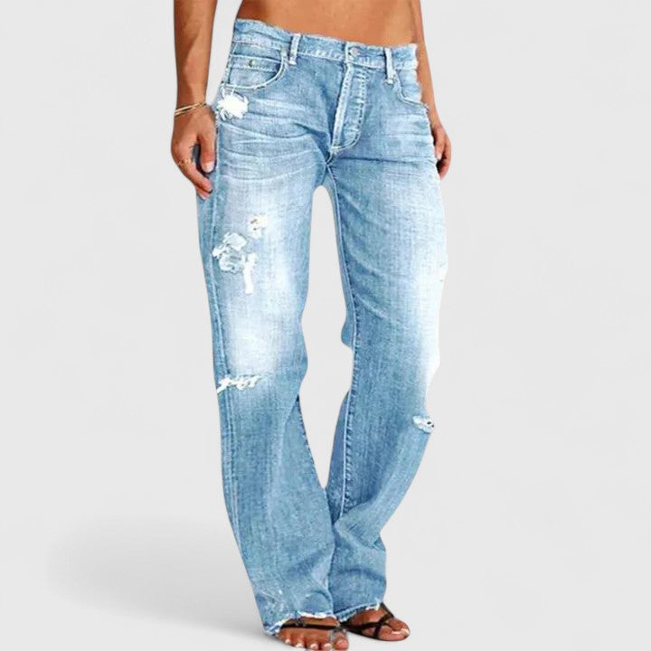 Molly | Distressed Wide-Leg Jeans