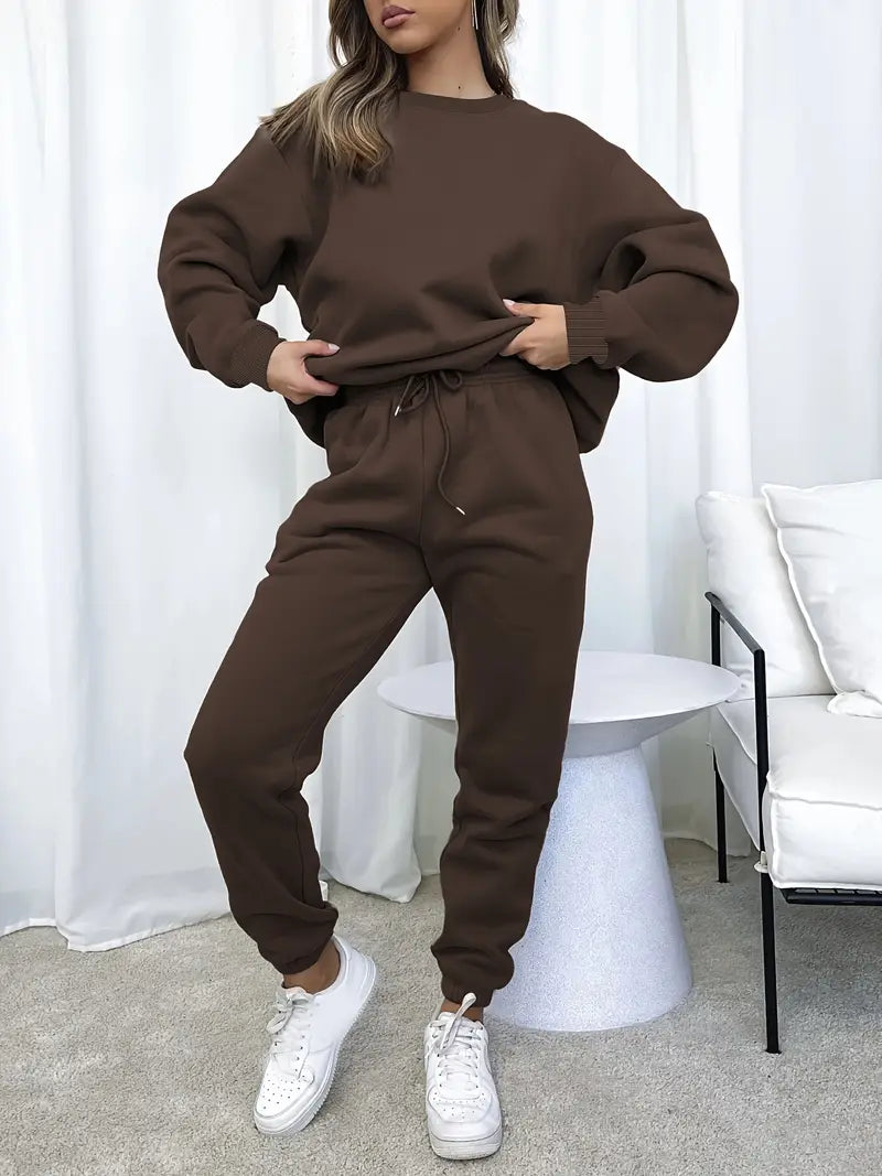 Olive | Relaxed Fit Sweatshirt & Jogger Set