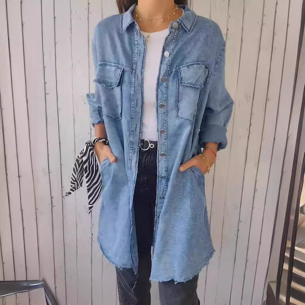 Jodie - Frayed Edge Shirt Dress
