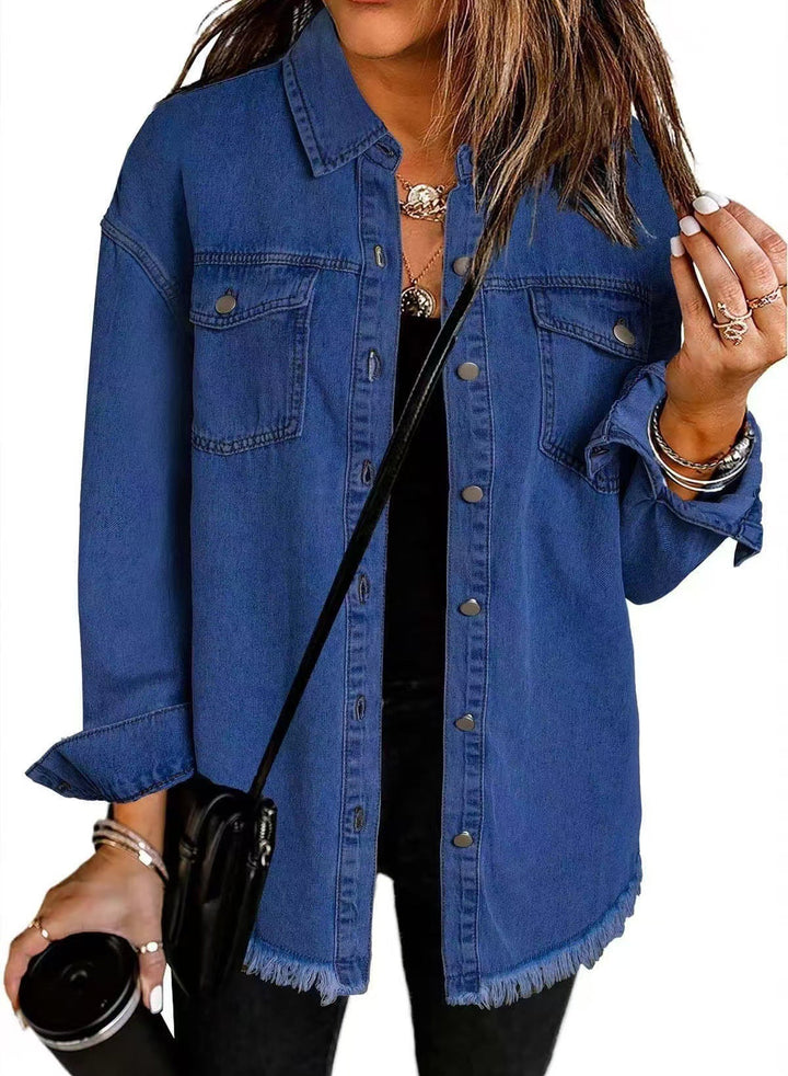 Harper-Denim Button-Up Jacket
