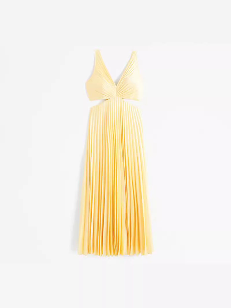 Sarai - Stylish V-Neck Solid Maxi Dress