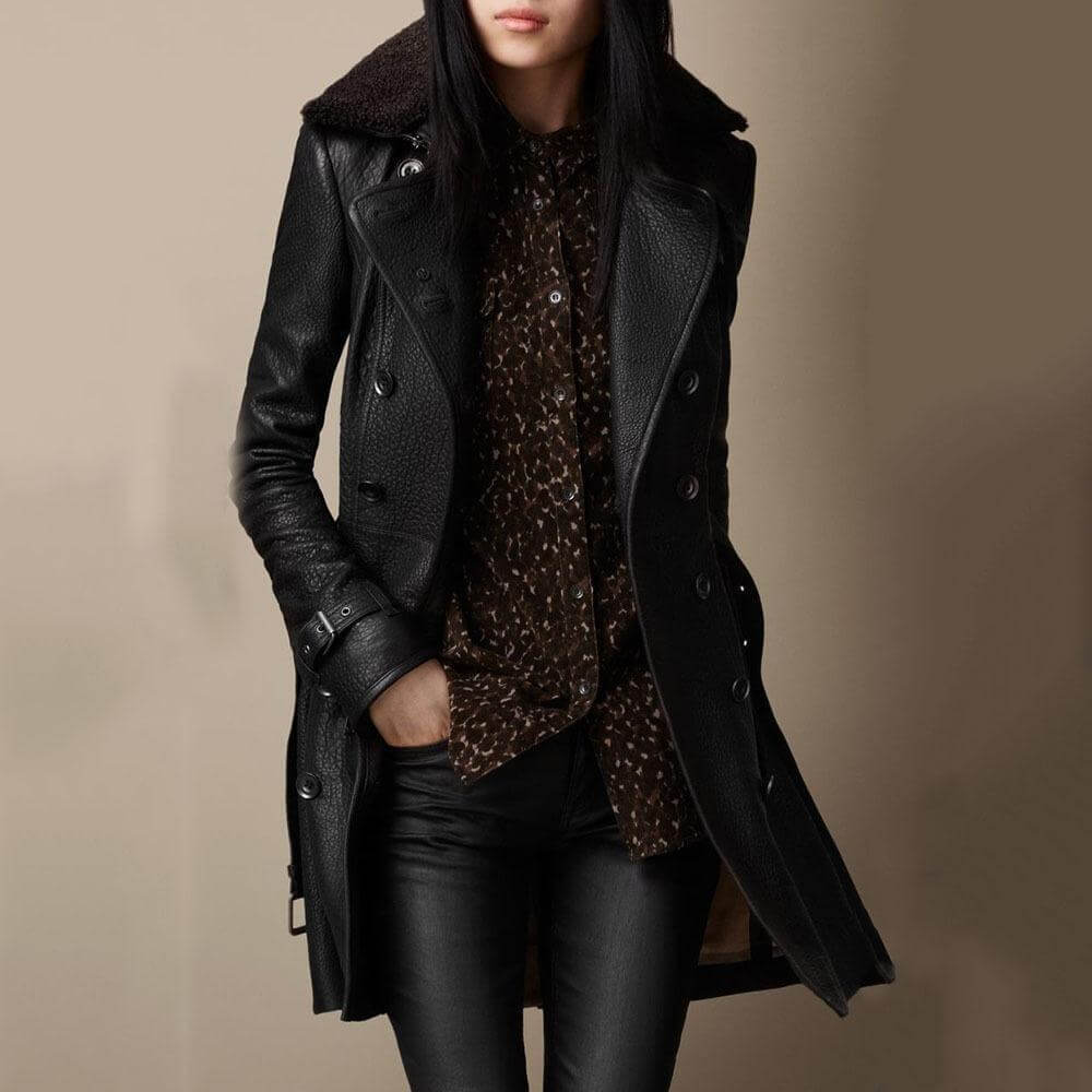Viverno™ | Elegant 3/4 Leather Coat