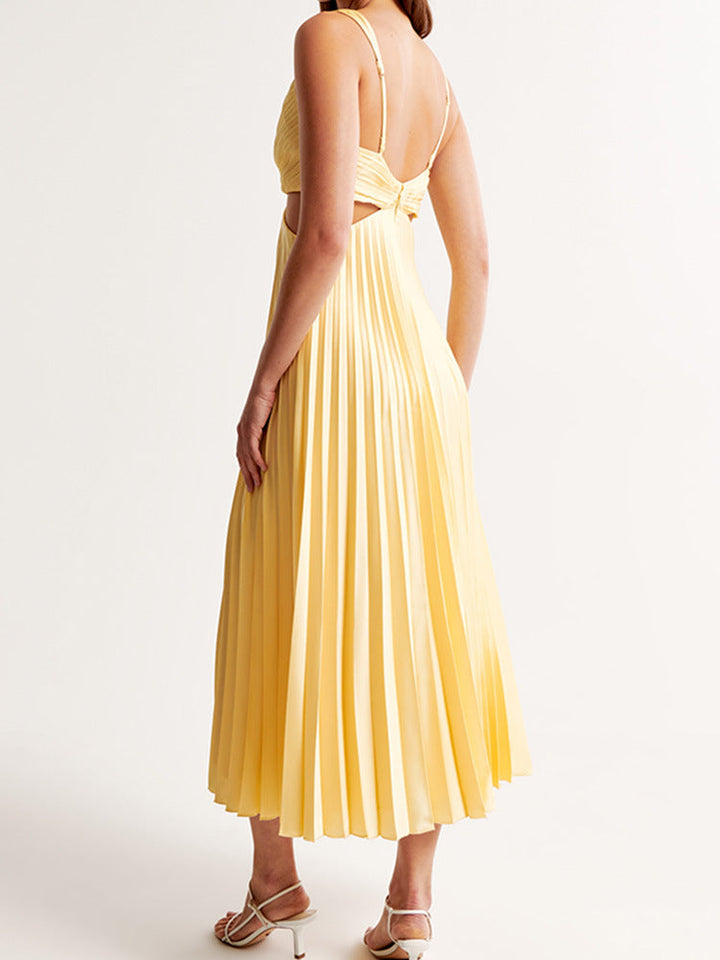 Sarai - Stylish V-Neck Solid Maxi Dress
