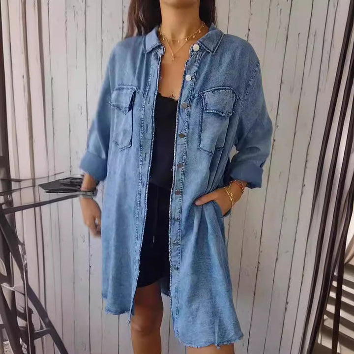 Jodie - Frayed Edge Shirt Dress