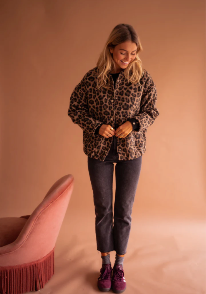 LEONA™ | Leopard Print Bomber Jacket