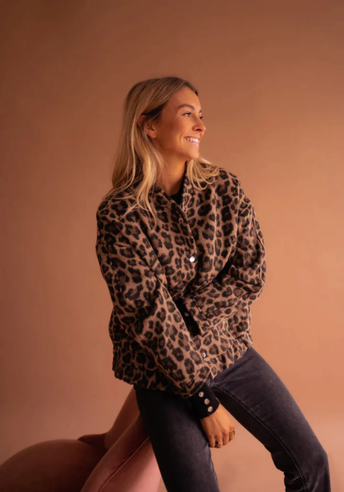 LEONA™ | Leopard Print Bomber Jacket