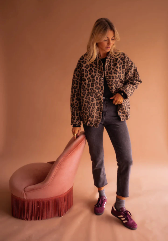 LEONA™ | Leopard Print Bomber Jacket