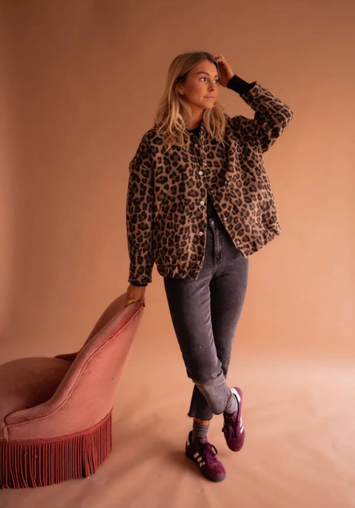 LEONA™ | Leopard Print Bomber Jacket