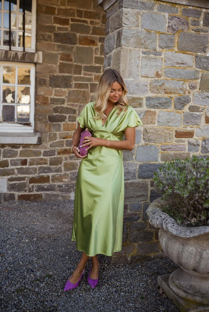 Eleonore™ | V-Neck Satin Dress