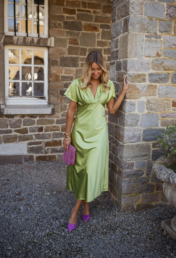 Eleonore™ | V-Neck Satin Dress