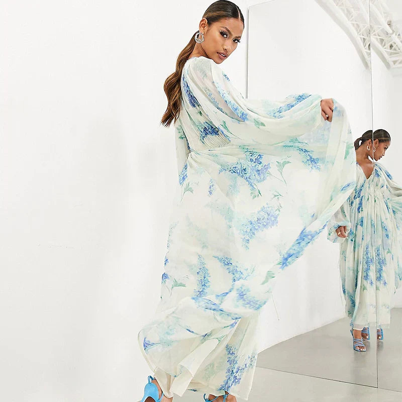 Nora – Ocean Blue Maxi Dress