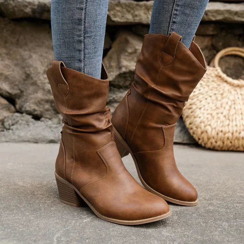 Laluna® | Classic Mid-Calf Western Boots