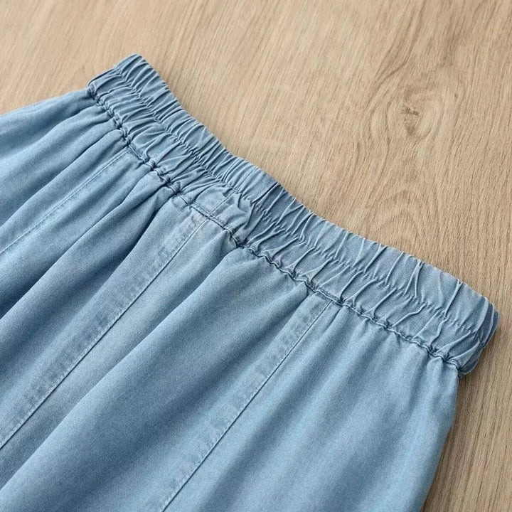 Liora Bay – Lightweight Denim Midi Skirt