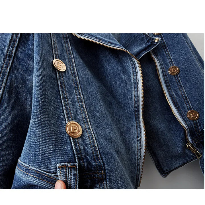Drew - Cropped Moto Accent Jacket