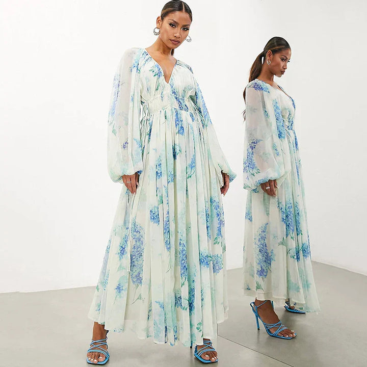 Nora – Ocean Blue Maxi Dress
