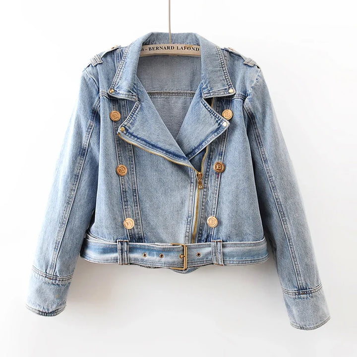 Drew - Cropped Moto Accent Jacket