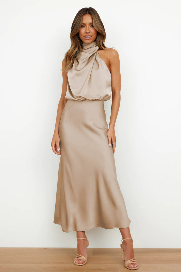 Lydia | Halter Neck Long Dress