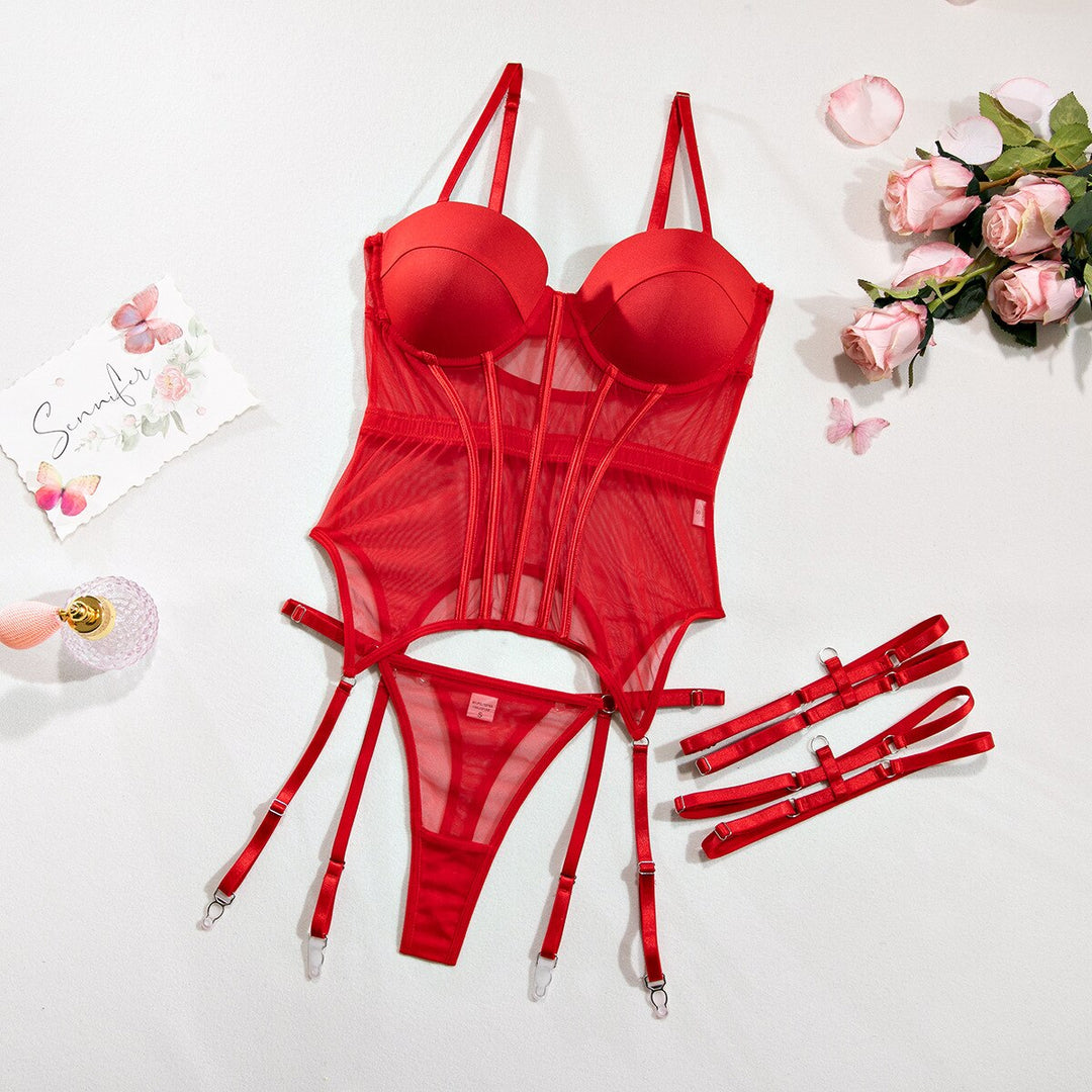 Bexley - Chic Sheer Waistband Bra Lingerie Set