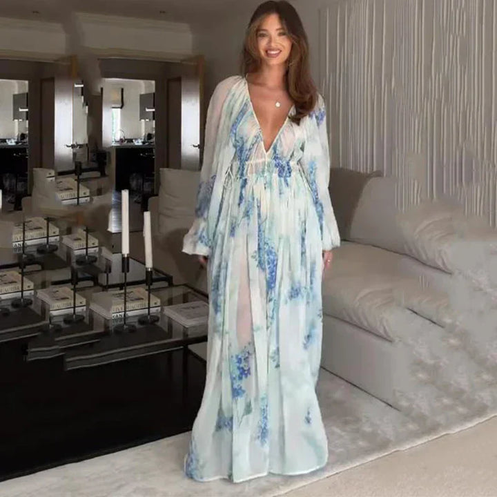 Nora – Ocean Blue Maxi Dress