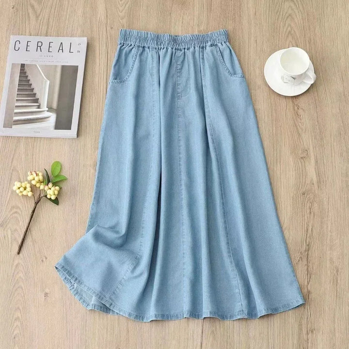 Liora Bay – Lightweight Denim Midi Skirt
