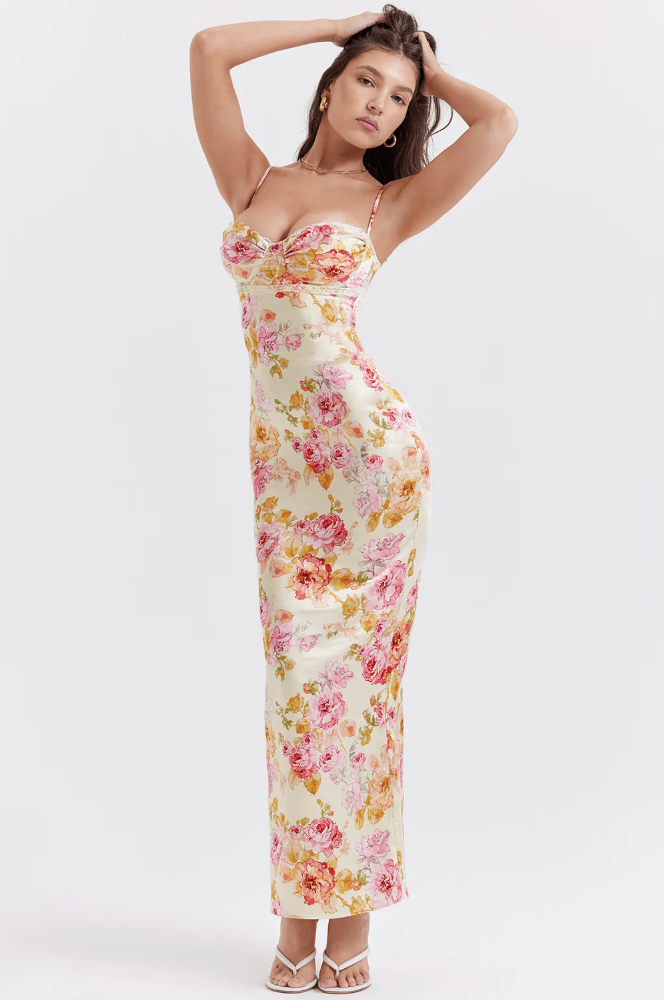 Selene - Enchanting Floral Spaghetti Strap Dress