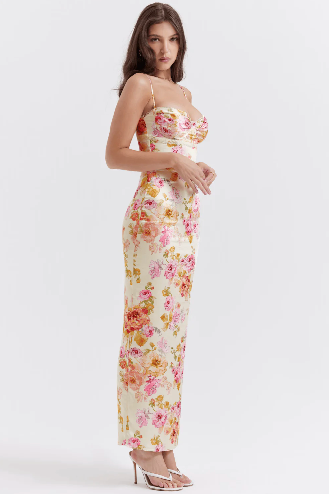 Selene - Enchanting Floral Spaghetti Strap Dress