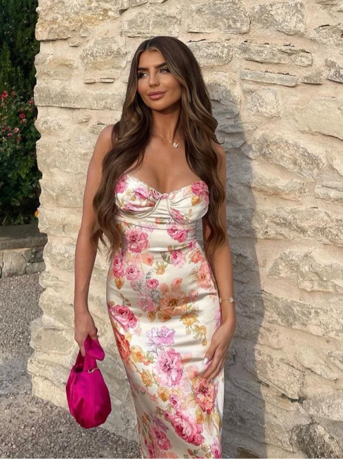 Selene - Enchanting Floral Spaghetti Strap Dress