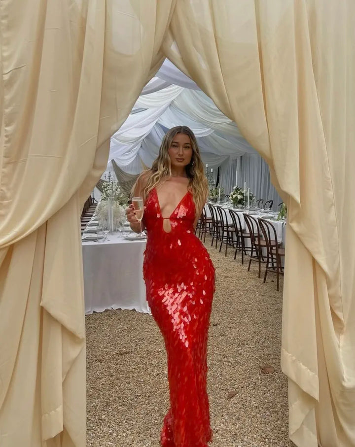 Kalea - Backless Sequin Glitter Dress