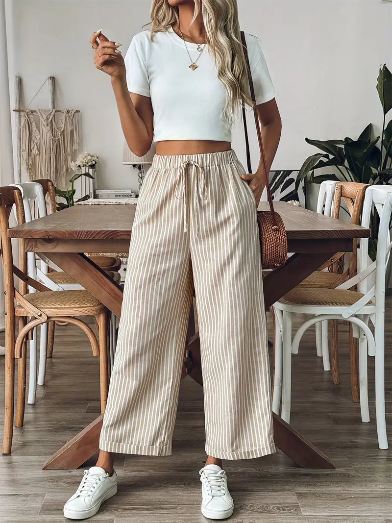Harper Bay-Striped Trousers