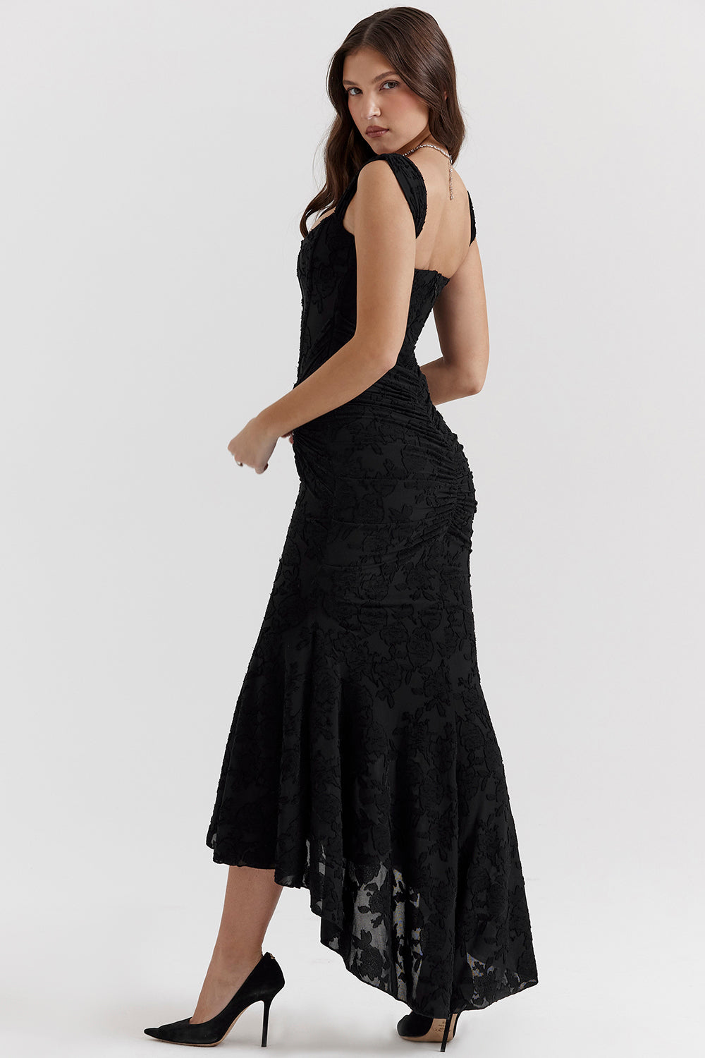 Boheme - Sleeveless Ruched Bodycon Dress for Evening Wear